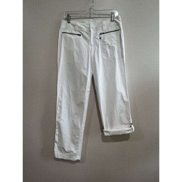 Athleta Pivot Pant Womens 6 White Zippers Convertible Leg Style #739402 Travel - Picture 2 of 12